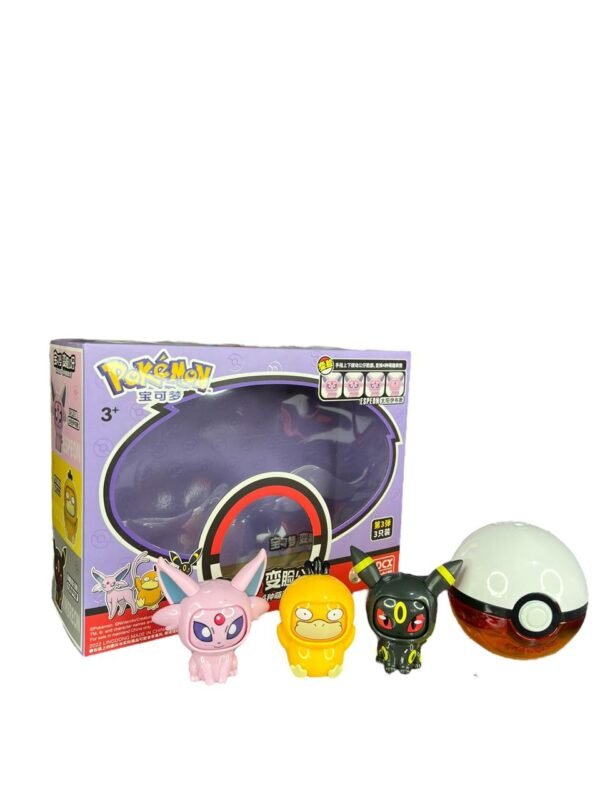 Figura Caras Intercambiables + Pokebola Morado  Pokémon