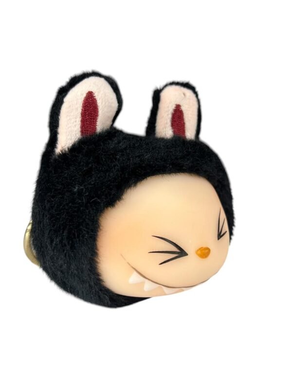 Mini  Llavero Peluche Labubu Sonriendo Negro 4cm - Imagen 2