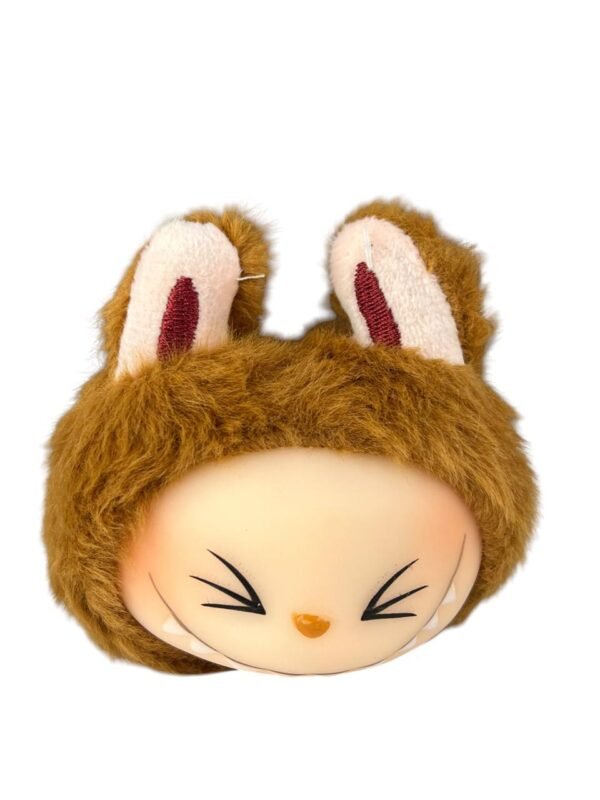 Mini  Llavero Peluche Labubu Sonriendo Marrón Claro 4cm