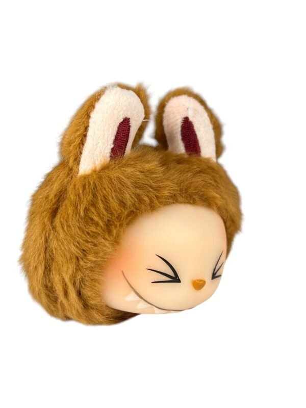 Mini  Llavero Peluche Labubu Sonriendo Marrón Claro 4cm - Imagen 2