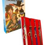 Set Metálico X4 Accesorios Katanas One Piece