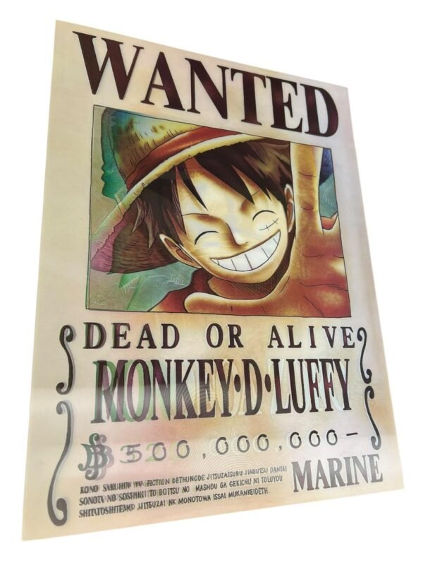 Afiche 3d de one piece dos caras