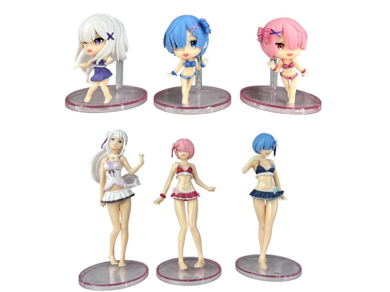 Figuras Coleccionables X6 Ram-rem-emilia Re Zero 12 y 5cm