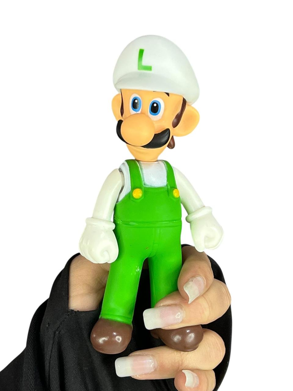 Figura Luigi Gorro Blanco 14cm Mario Bros - Imagen 4