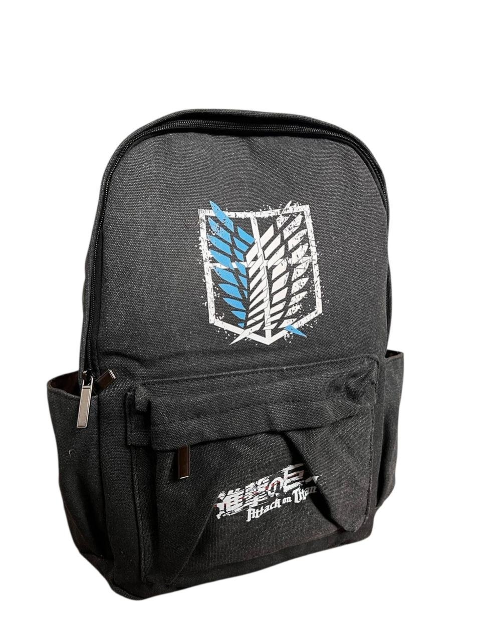 Maleta Morral En Lona De Attack On Titan Negra