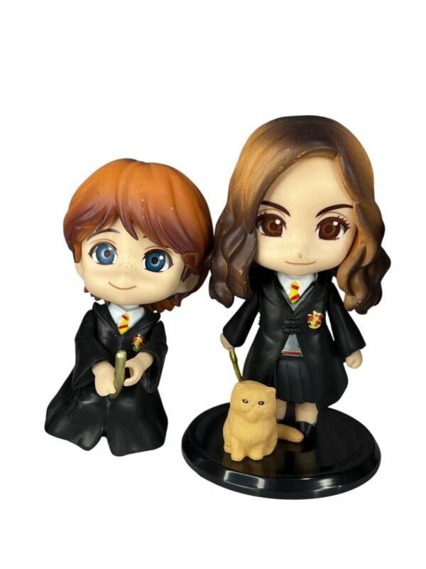 Figura Set X6 Con Escoba Y Base Negra Harry Potter Cabezones - Imagen 4