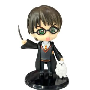 Mini  Figura  Harry Potter Con Búho 9cm Cabezón