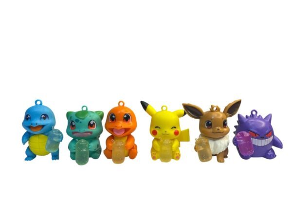 Figura Anime De Pokemon Pikachu Y Amigos Con Bebidas X6