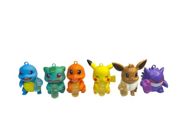 Figura Anime De Pokemon Pikachu Y Amigos Con Bebidas X6 - Imagen 2