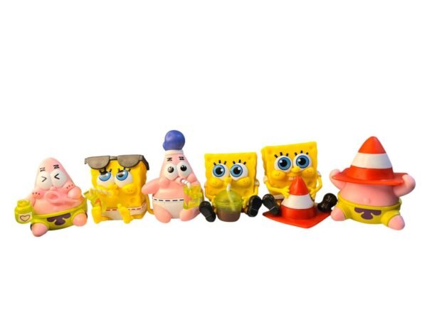 Figura De Bob Esponja Y Patricio 6 Unidades