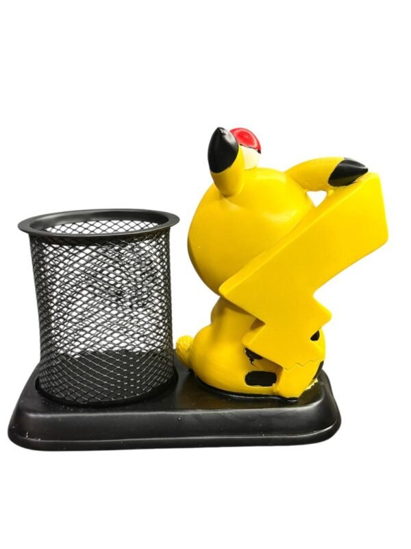 Porta Lapiz De Pikachu Feliz Con Los Ojos Cerrados  12cm - Imagen 3