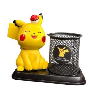 Porta Lapiz De Pikachu Feliz Con Los Ojos Cerrados  12cm