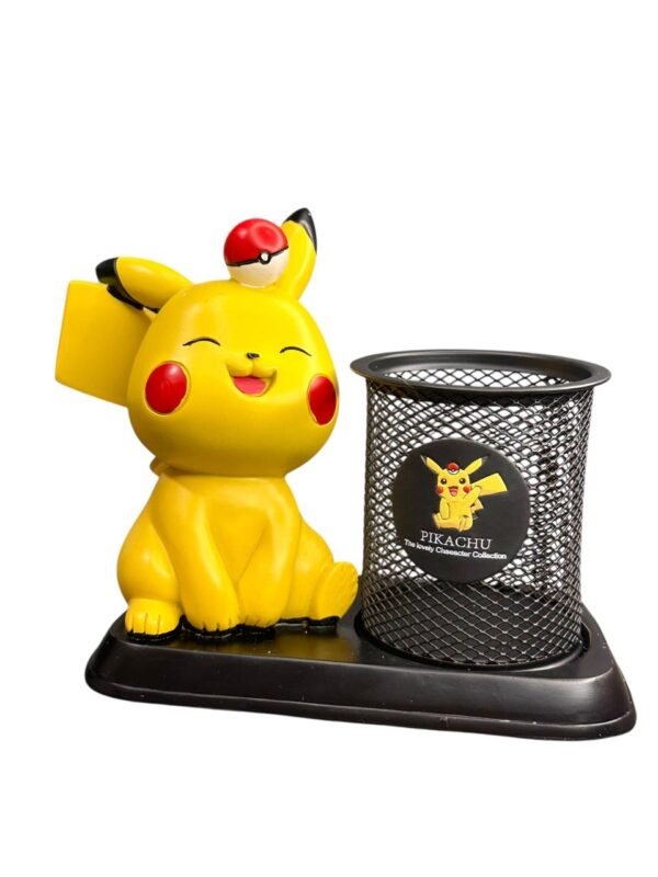 Porta Lapiz De Pikachu Feliz Con Los Ojos Cerrados  12cm