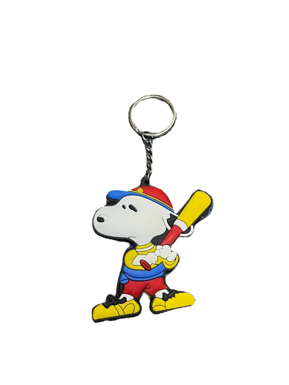 LLavero Goma Plano Snoopy Bate Beisbol