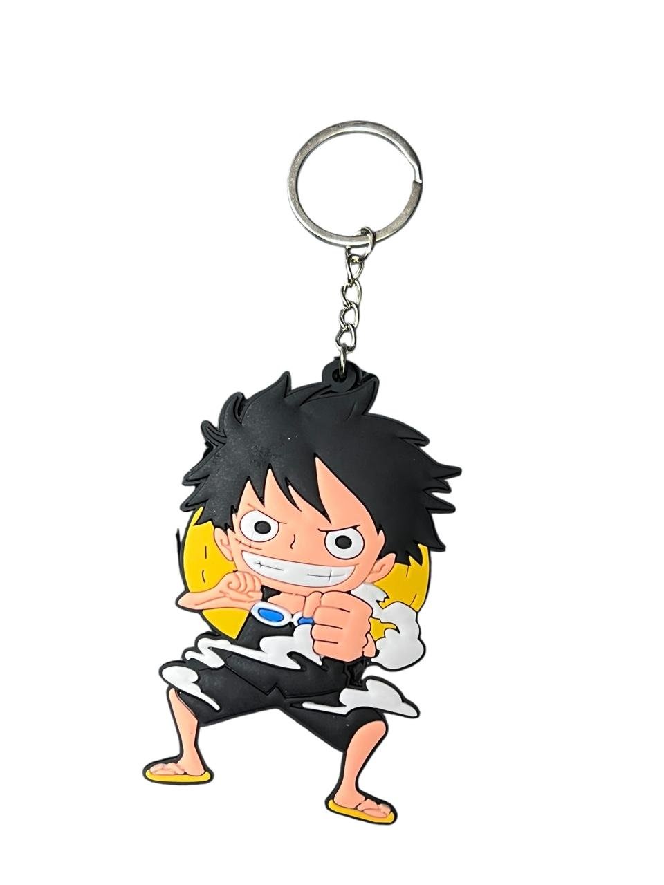 LLavero Goma Plano Luffy One Piece