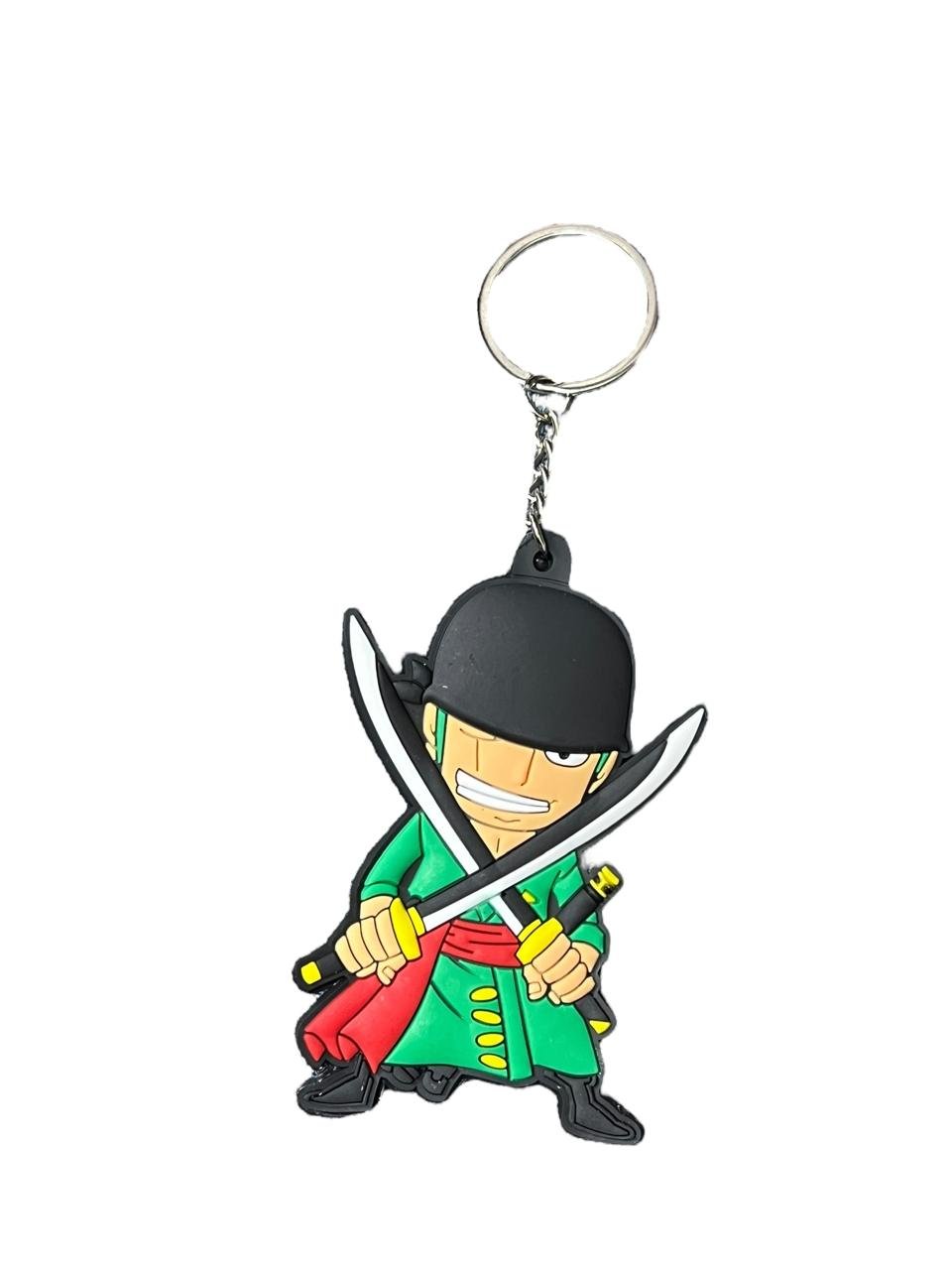 LLavero Goma Plano Zoro Katanas One Piece