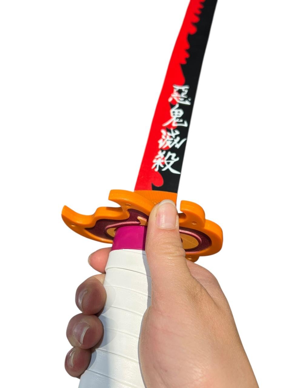 Katana Acero Rengoku Blanco Demon Slayer - Imagen 4