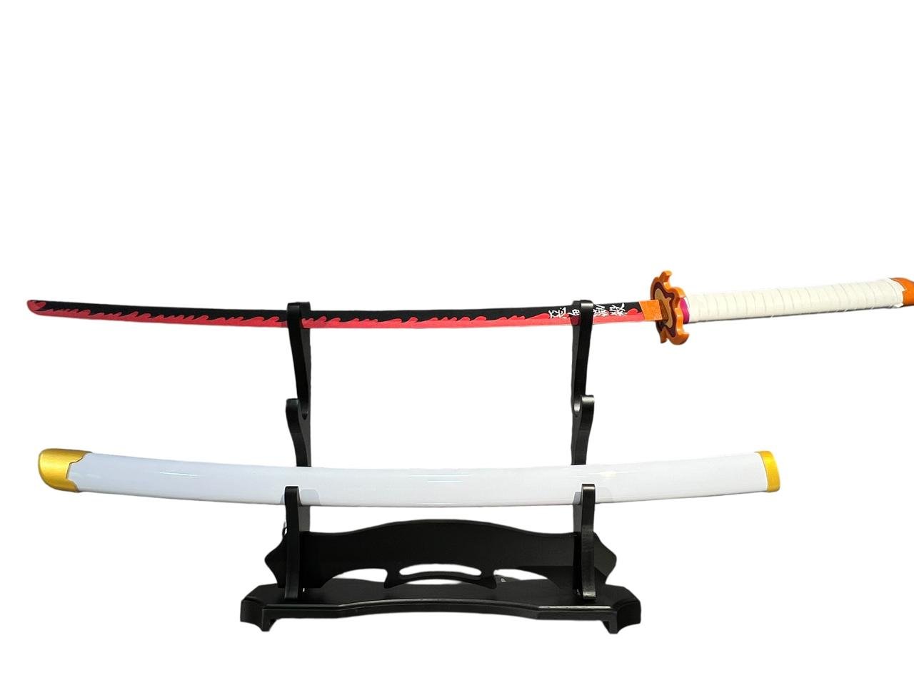 Katana Acero Rengoku Blanco Demon Slayer - Imagen 6