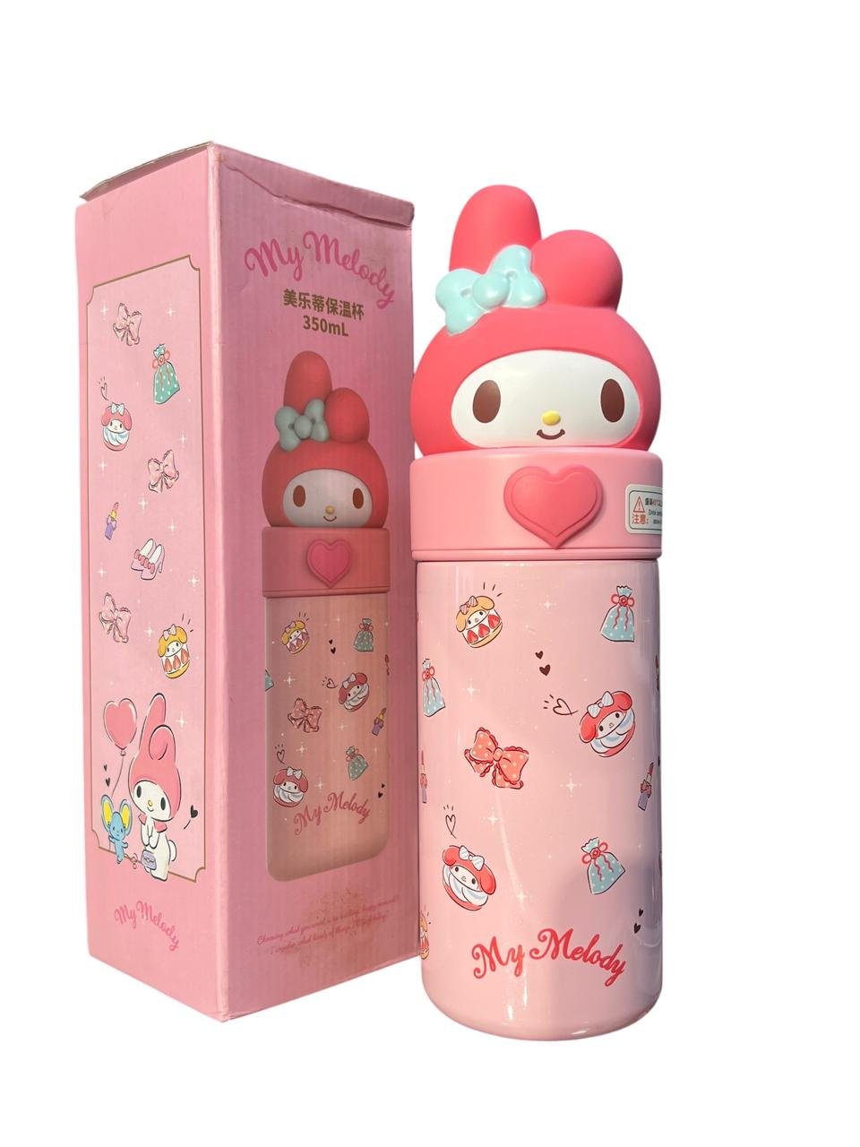 Termo Cara My Melody 24 Cm Sanrio 350 Ml Coral