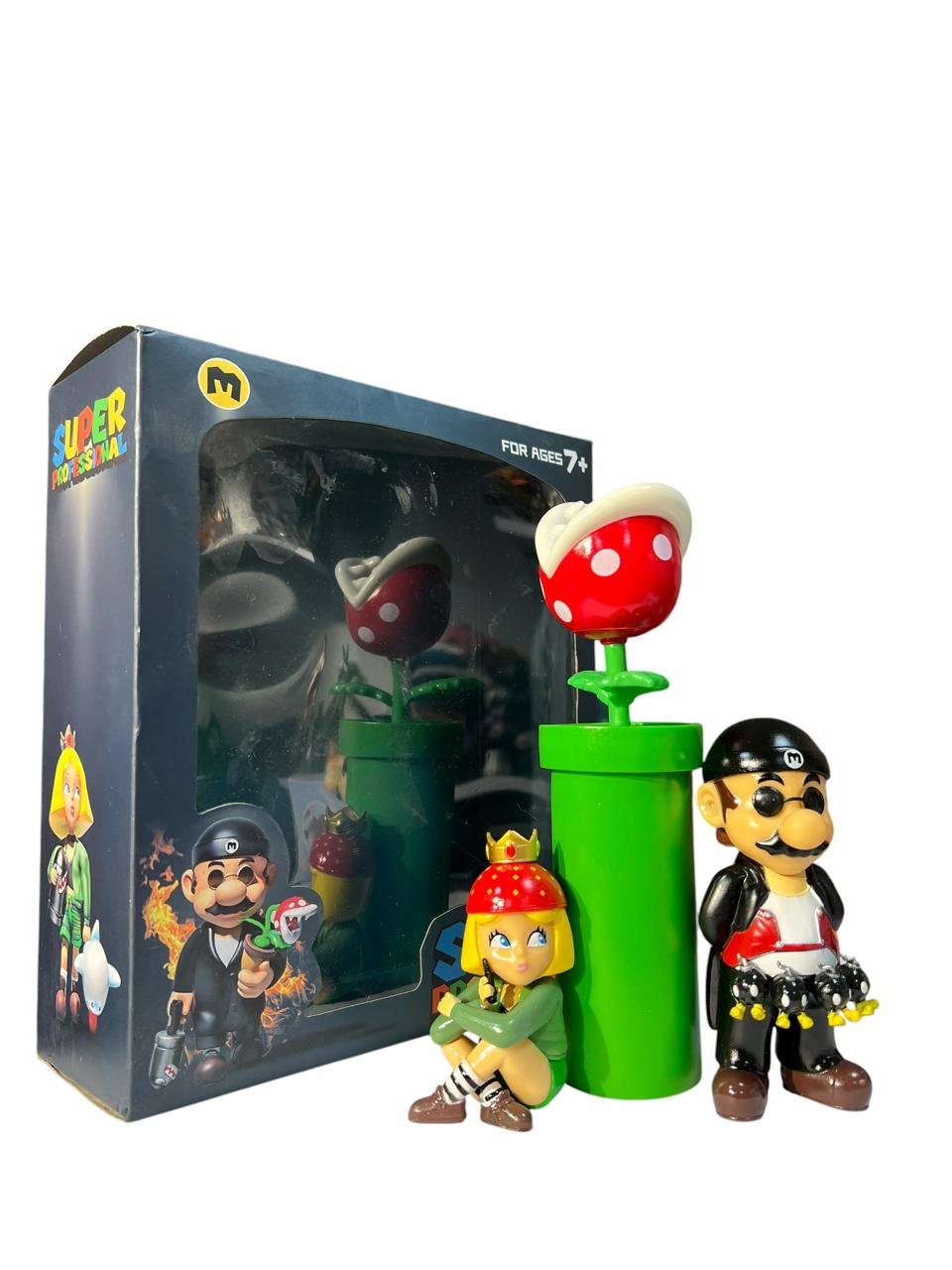 Figura Mario Traje Negro Y Princesa The Professional Action