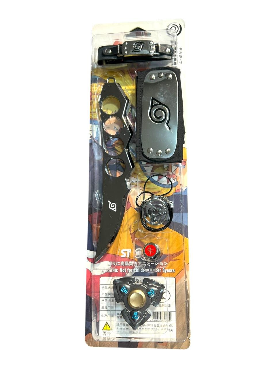 Set X6 Aldea De La Hoja Naruto Kunai Negro - Imagen 4