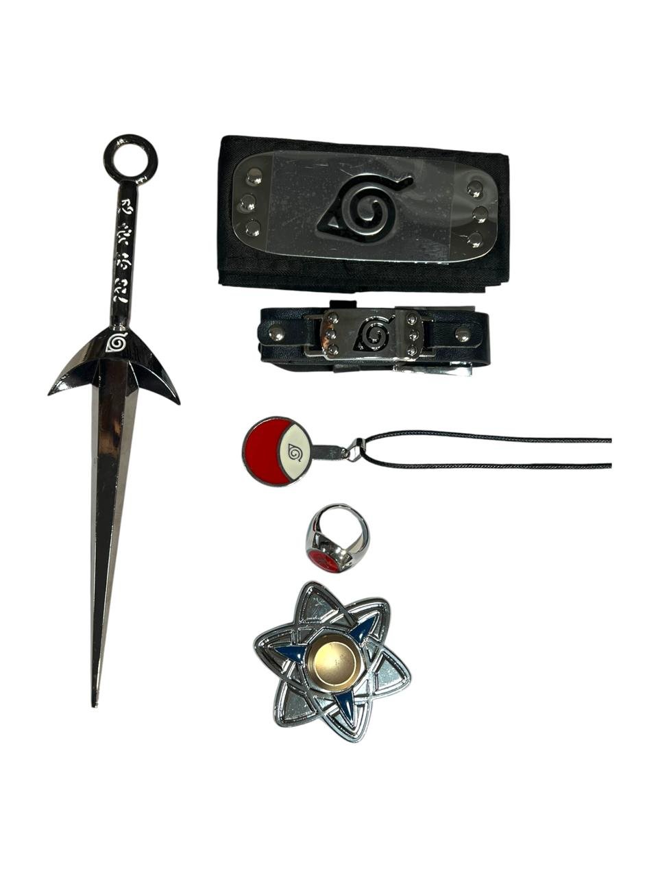 Set X6 Bandana -kunai-anillo Shinobi Naruto Shippuden