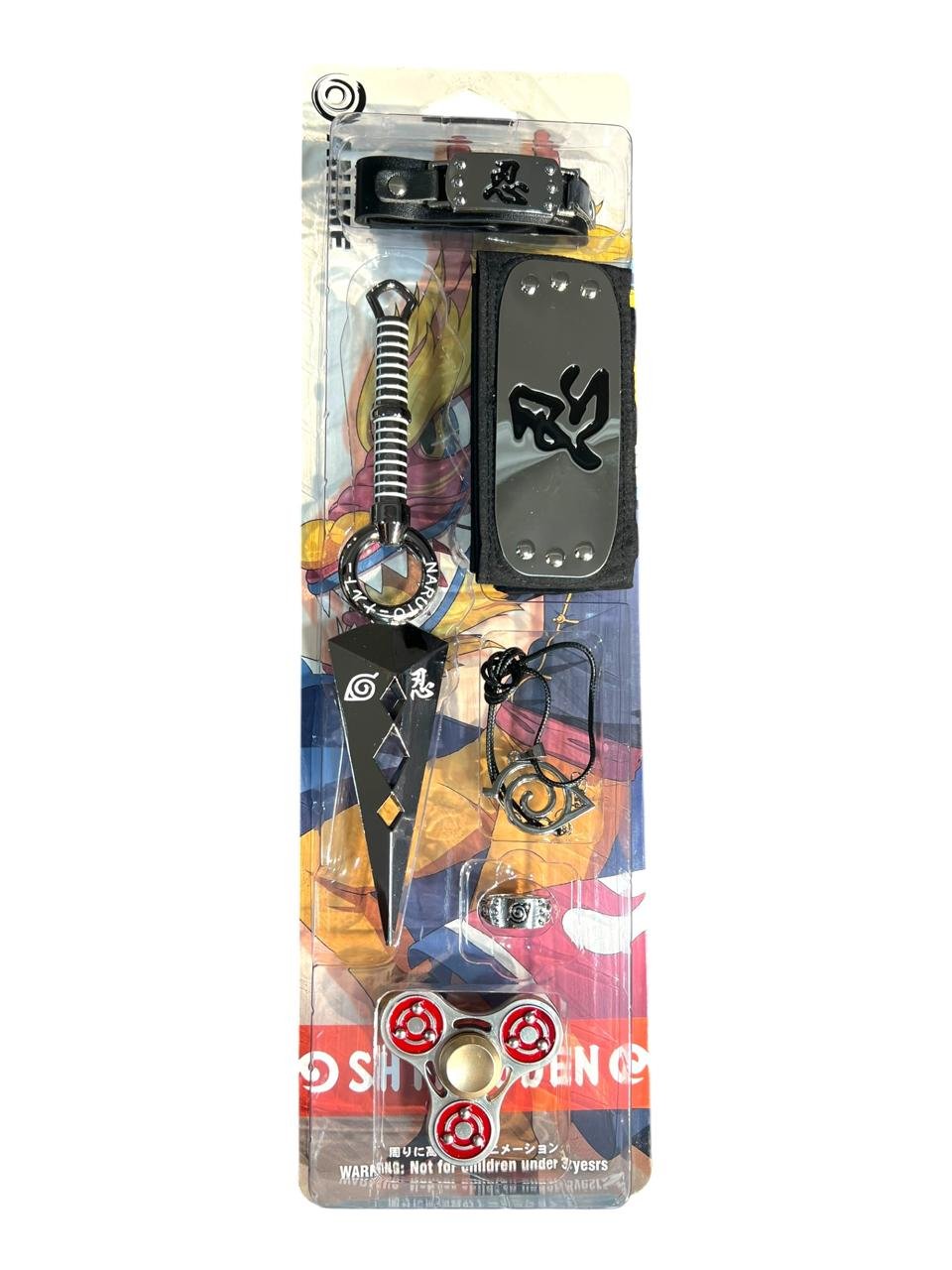 Set X6 Bandana -kunai-anillo Shinobi Naruto Shippuden Negro - Imagen 7