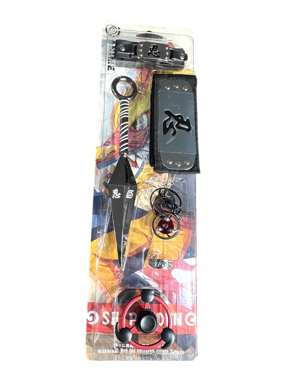 Set X6 Uzumaki Naruto Bandana Shinobi Naruto Shippuden Negro Negro - Imagen 8