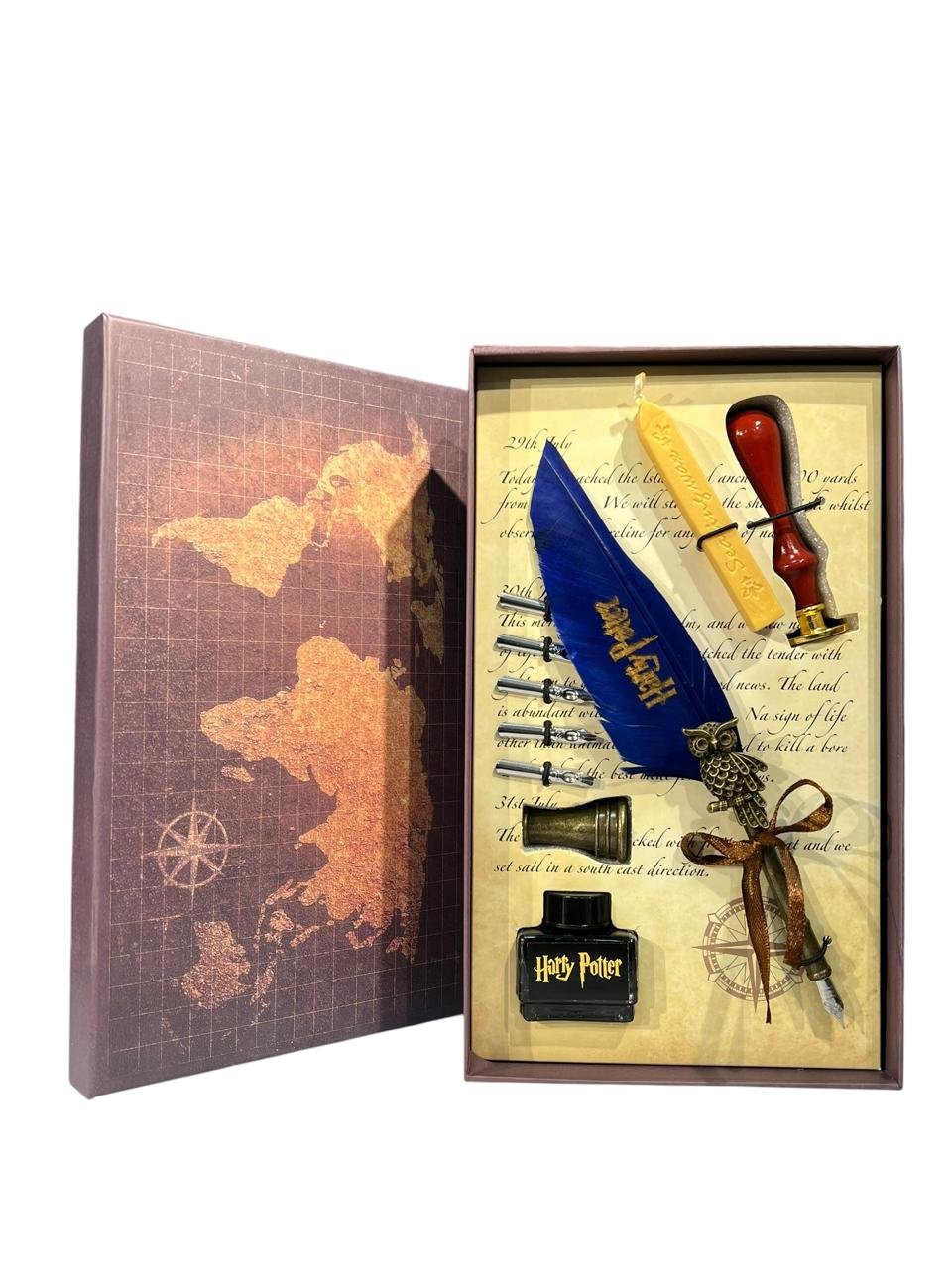 Set Bolígrafo Pluma+ Tinta+ Sellos+ Cera Harry Potter Azul - Imagen 5