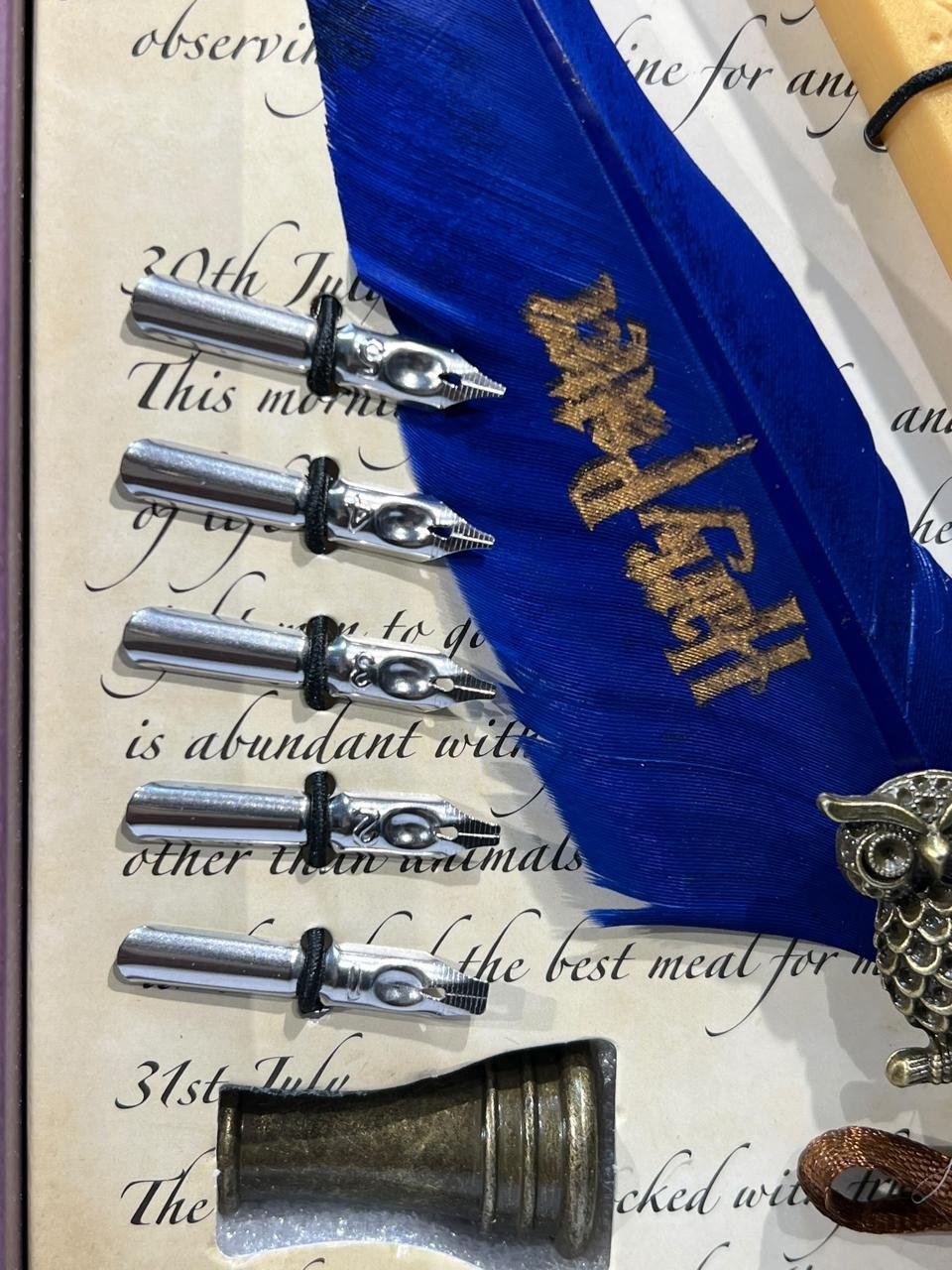 Set Bolígrafo Pluma+ Tinta+ Sellos+ Cera Harry Potter Azul - Imagen 2