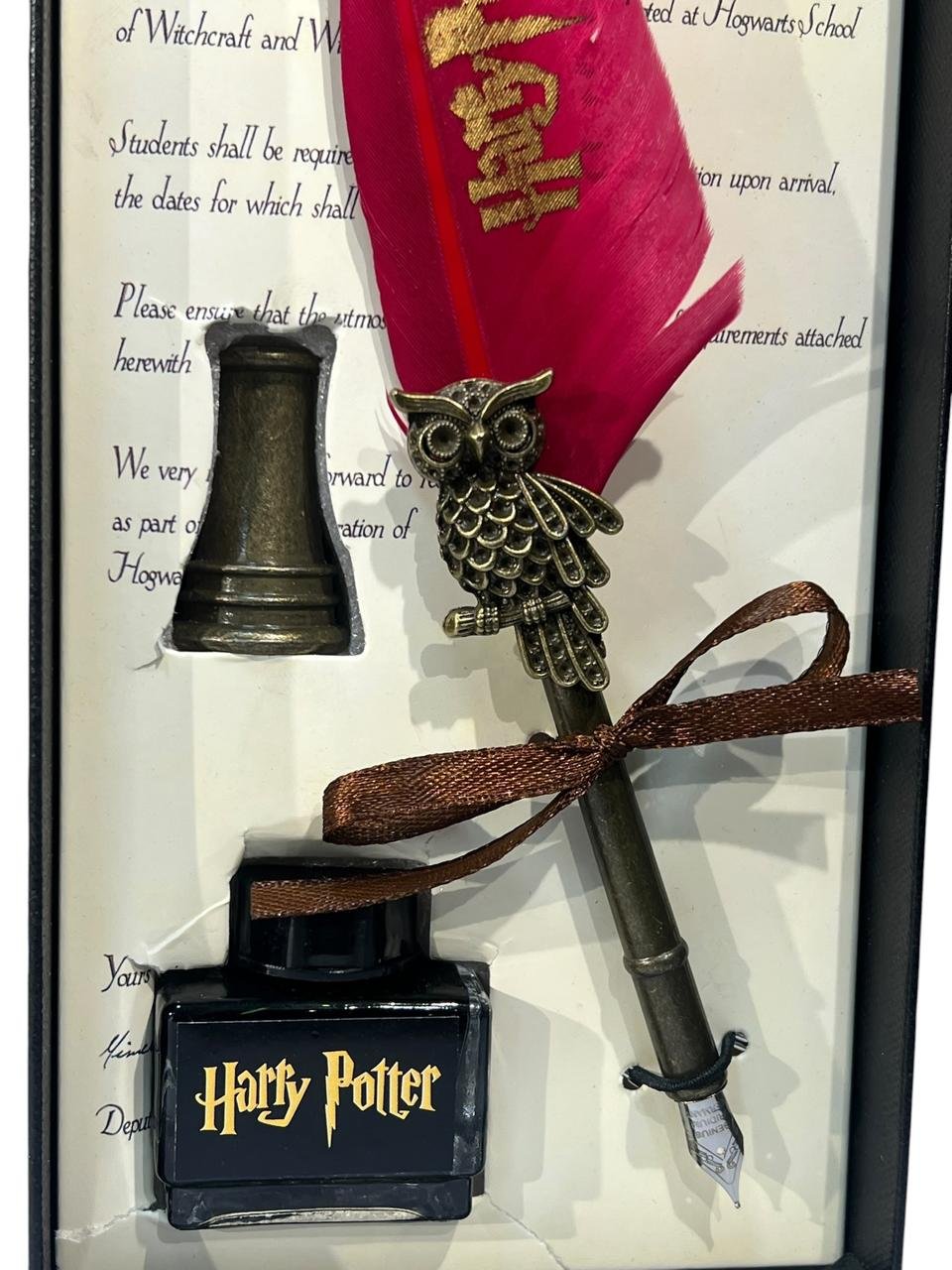 Pluma Para Escribir Con Estuche + Tinta + Sello Harry Potter - Imagen 3