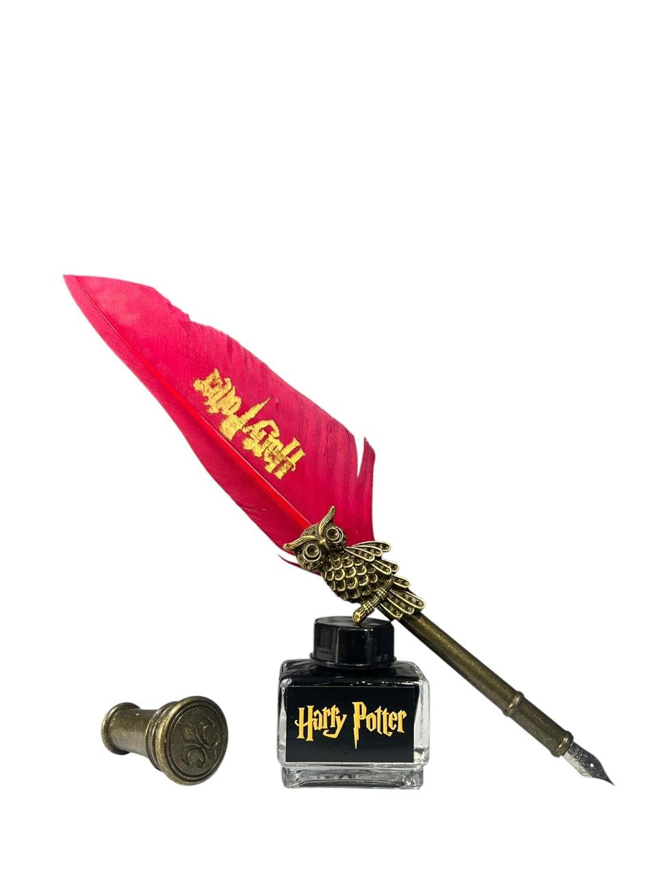 Pluma Para Escribir Con Estuche + Tinta + Sello Harry Potter