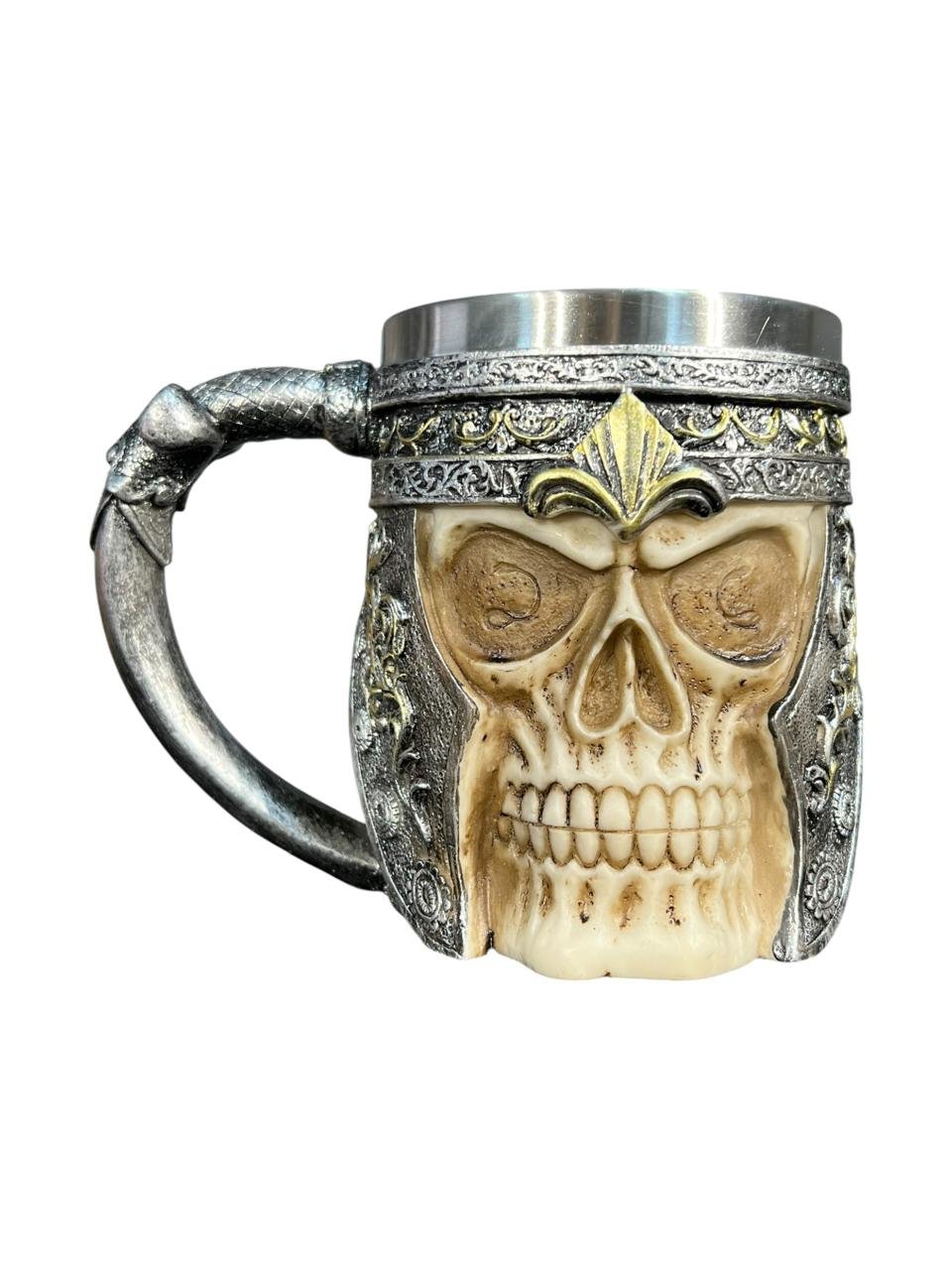 Mug-taza Calavera Vikingo En Acero Inoxidable 11cm