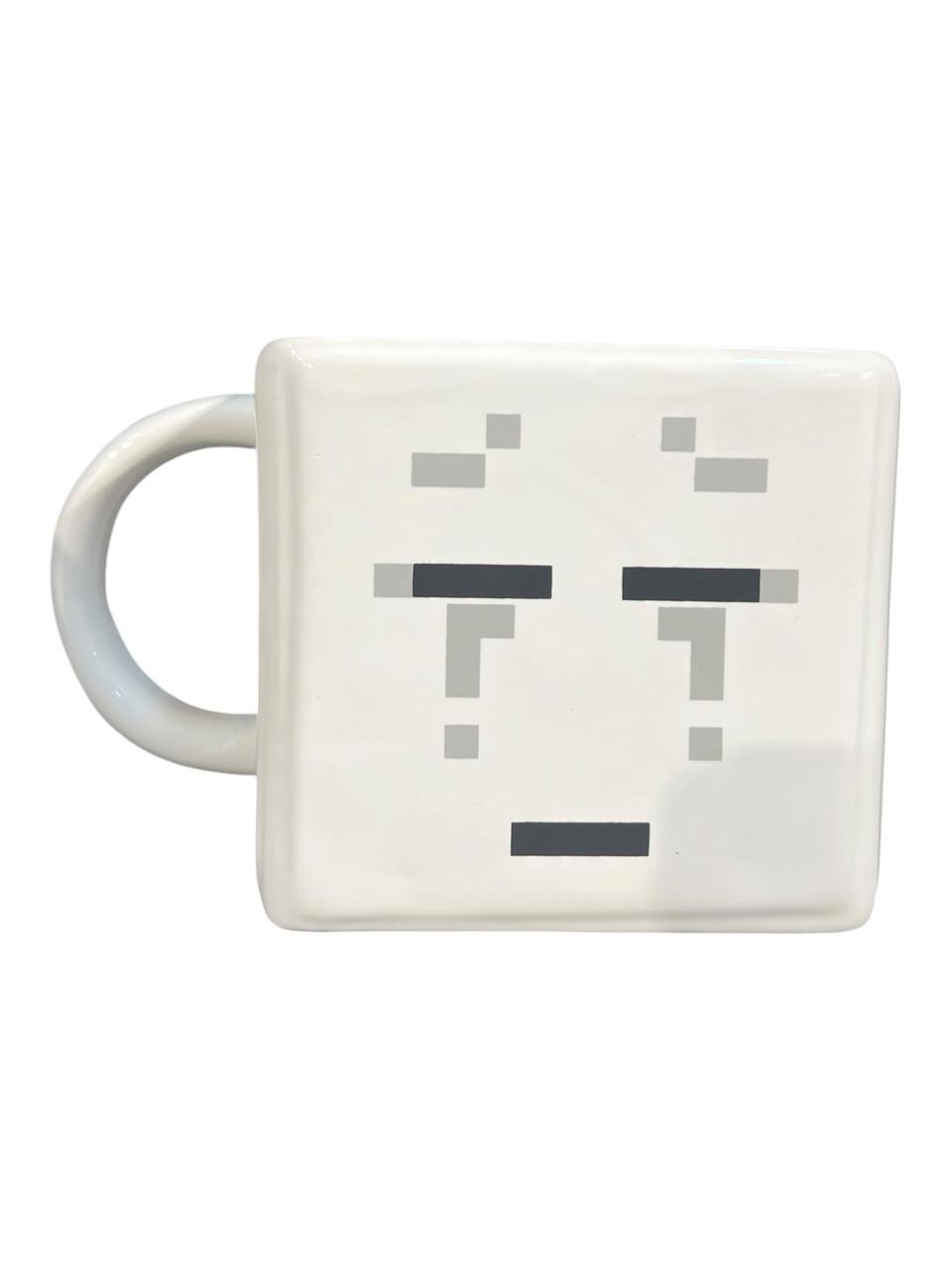 Mug- Pocillo Cara Ghast 9.5 Cm Blanco Triste Minecraft Blanco
