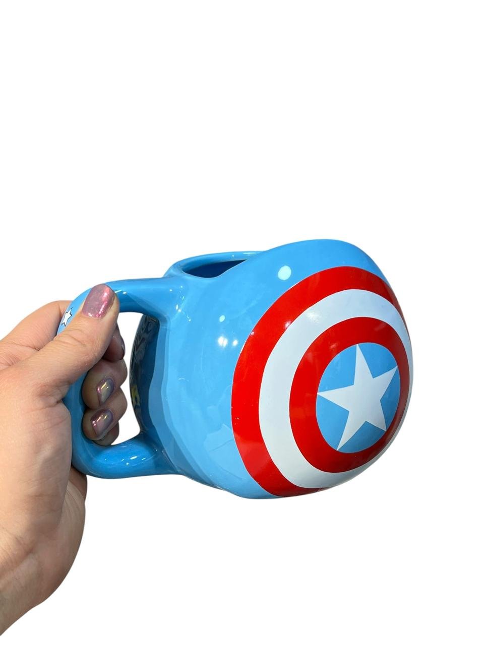 Mug Capitán América Super Héroe 11cm Azul Acero - Imagen 4