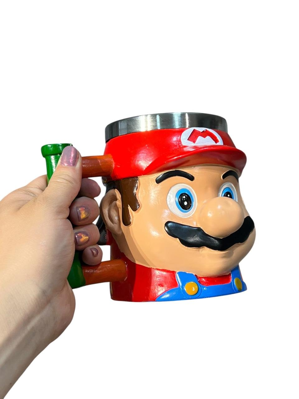 Mug Acero Cara Mario 12 Cm Mario Bross Rojo - Imagen 4
