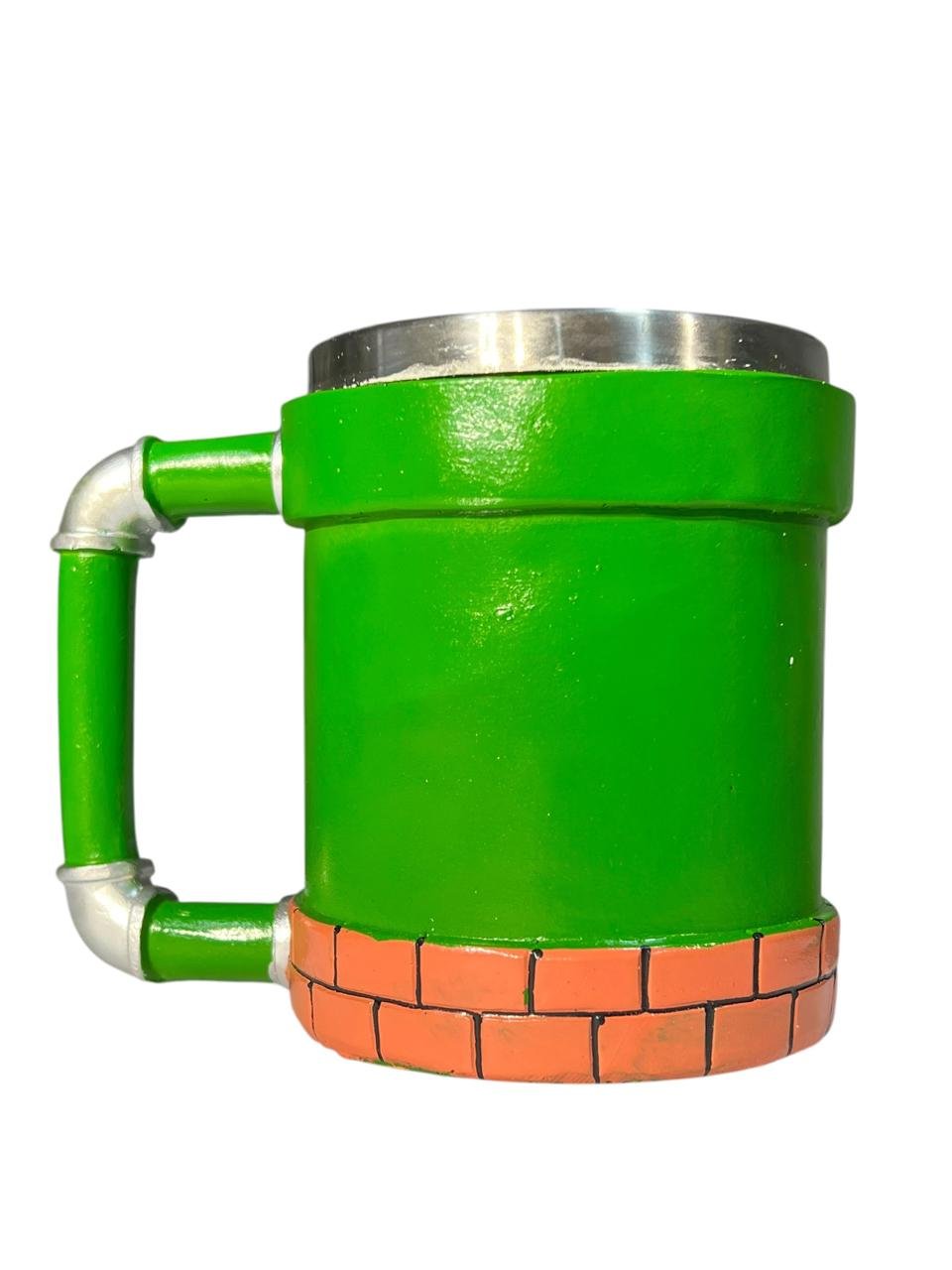 Mug Acero Barril Tubo 11 Cm Mario Bross Verde