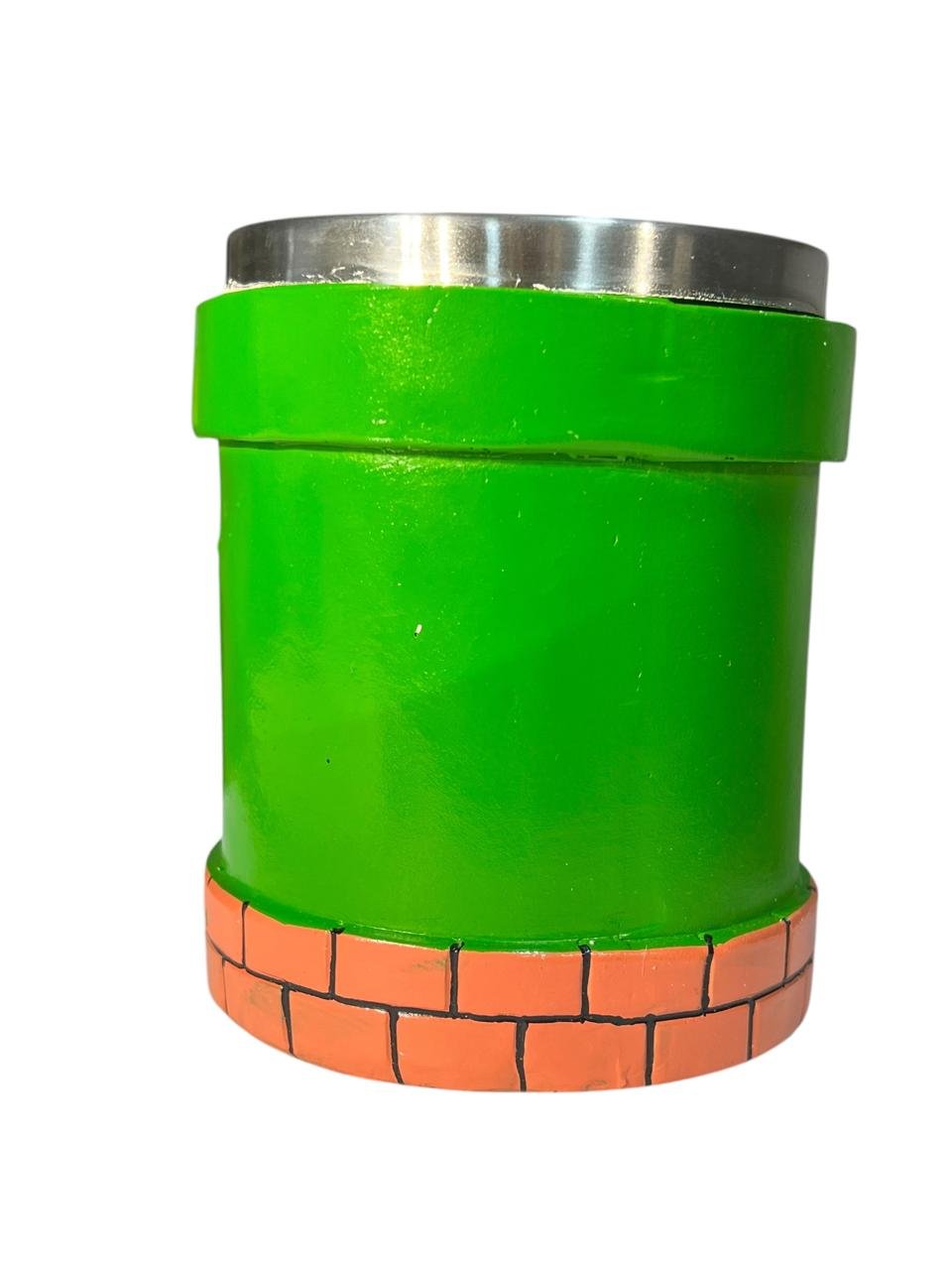 Mug Acero Barril Tubo 11 Cm Mario Bross Verde - Imagen 6