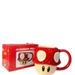 Mug Cerámica Toad Hongo 10cm Mario Bross Rojo