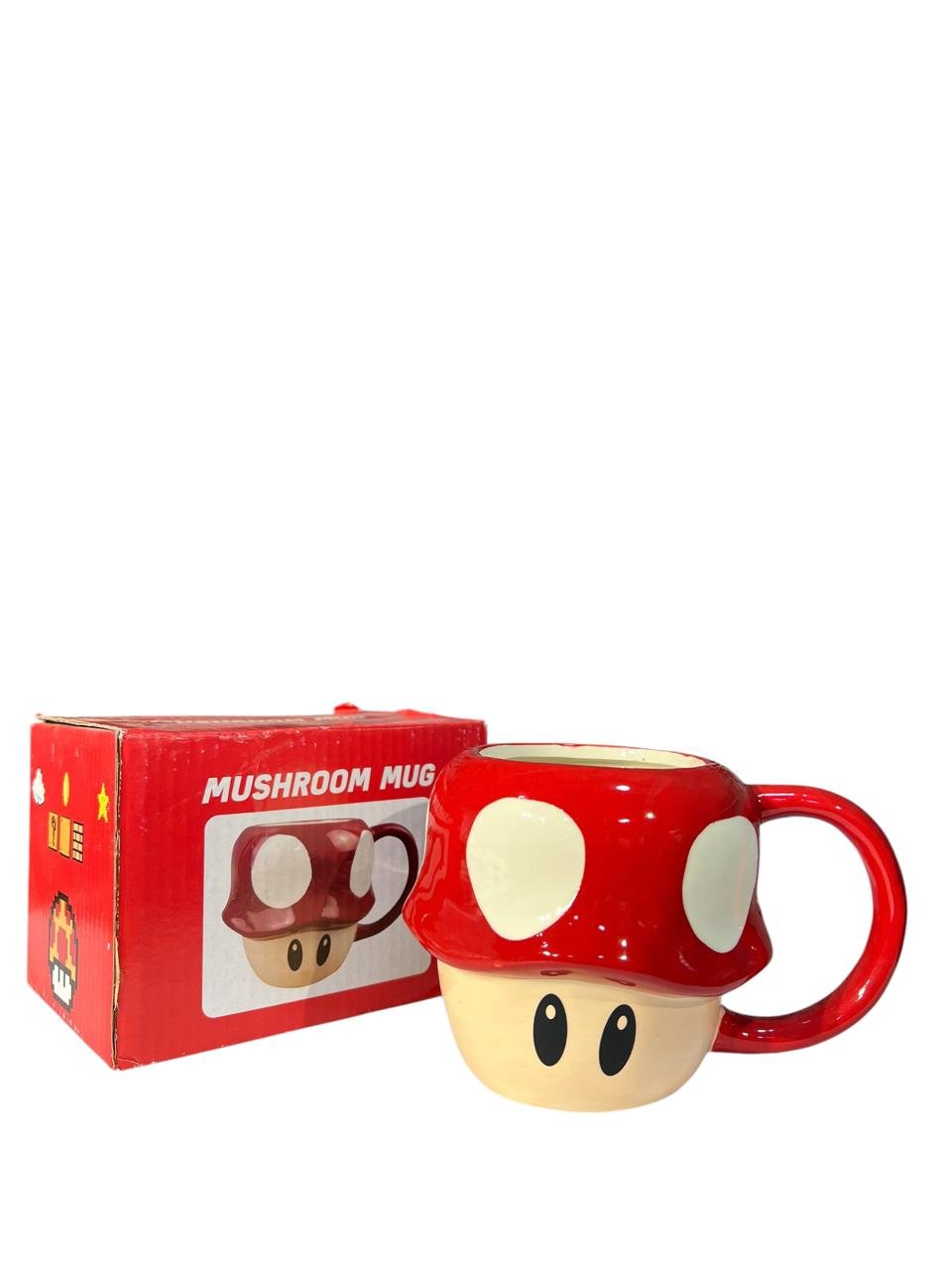 Mug Cerámica Toad Hongo 10cm Mario Bross Rojo