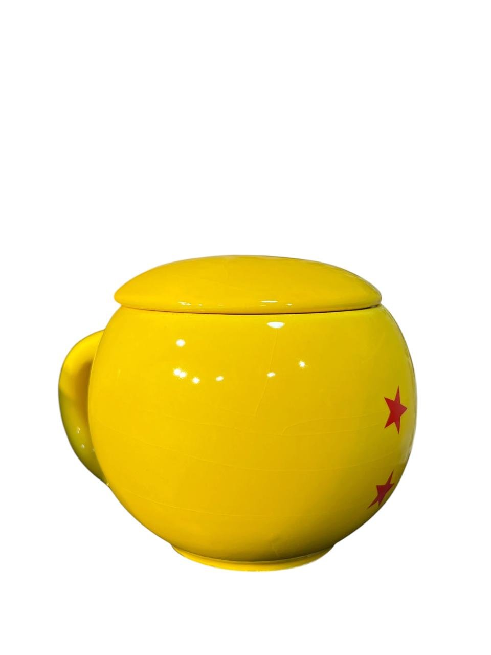 Mug Con Tapa Cuatro Esferas Goku 9.5 Cm - Dragon Ball Amarillo - Imagen 3