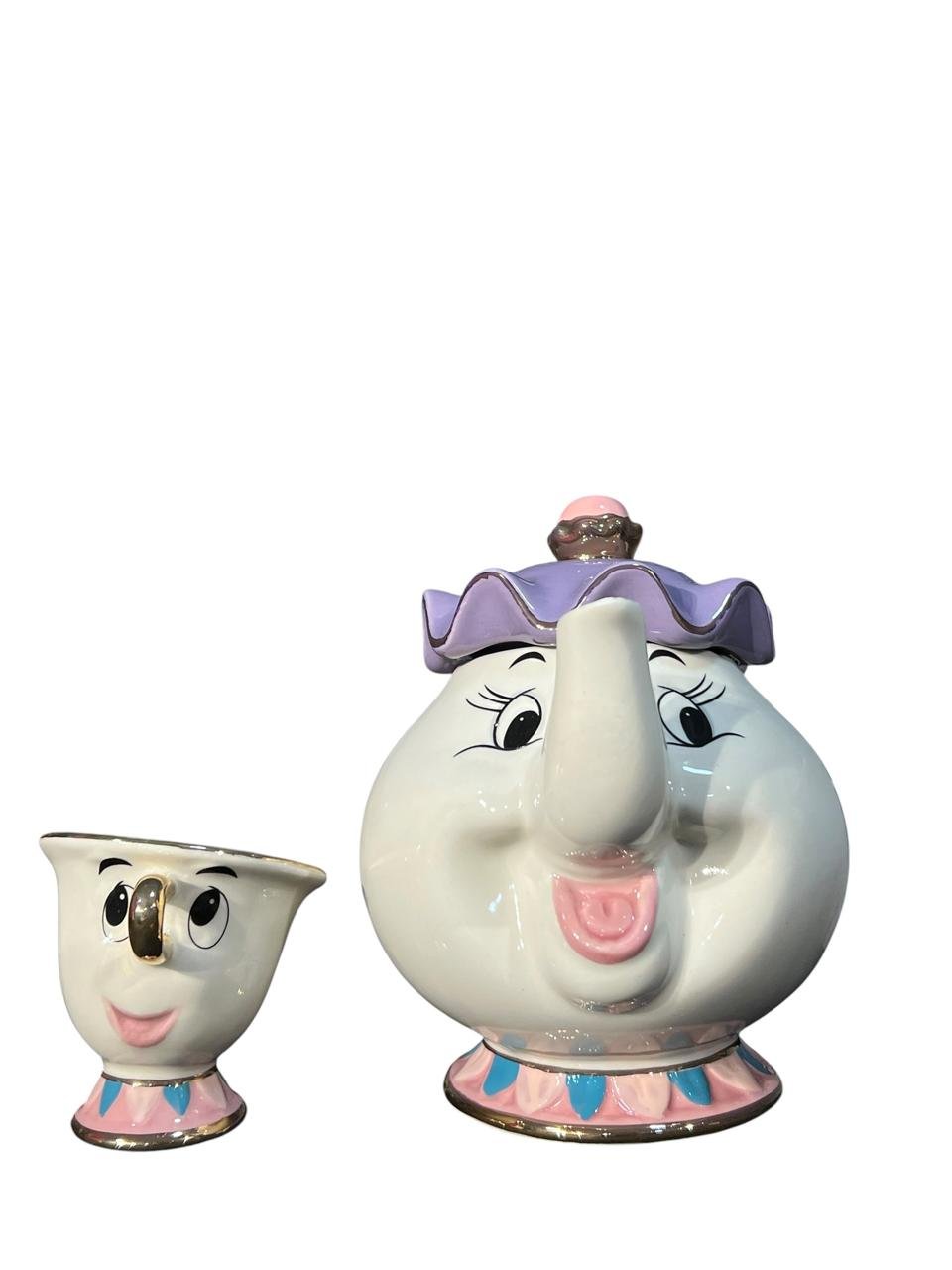 Set Tetera -taza De La Bella Y La Bestia Sra. Potts Y Chip Blanco - Imagen 8