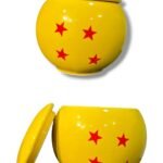 Mug Con Tapa Cuatro Esferas Goku 9.5 Cm - Dragon Ball Amarillo