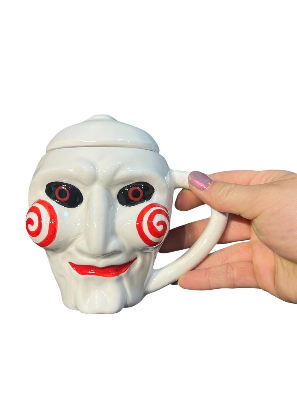 Mug Saw 10cm Juego Del Miedo Blanco - Imagen 2