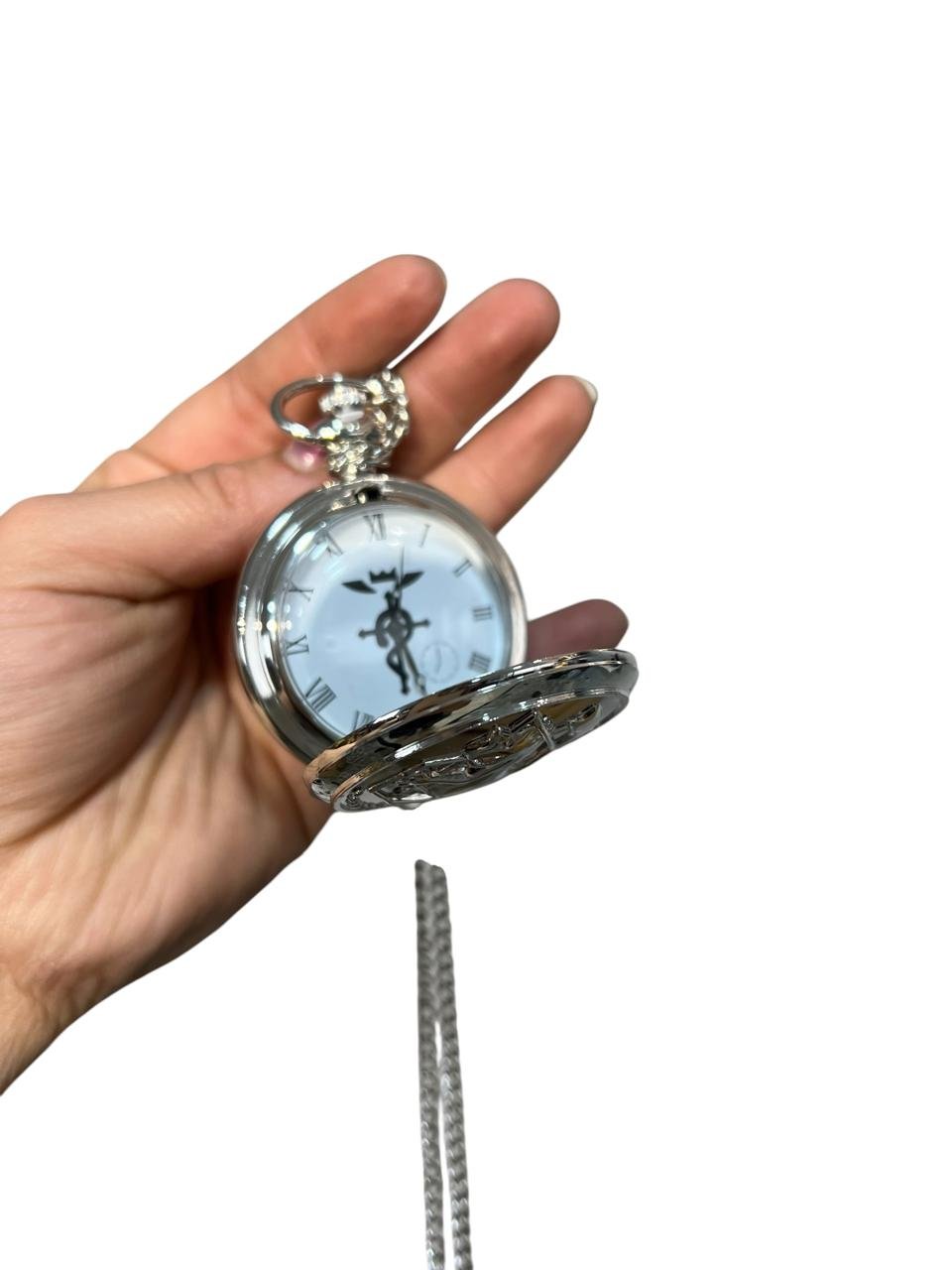 Set Reloj De Bolsillo + Collar +Anillo Full Metal - Imagen 7