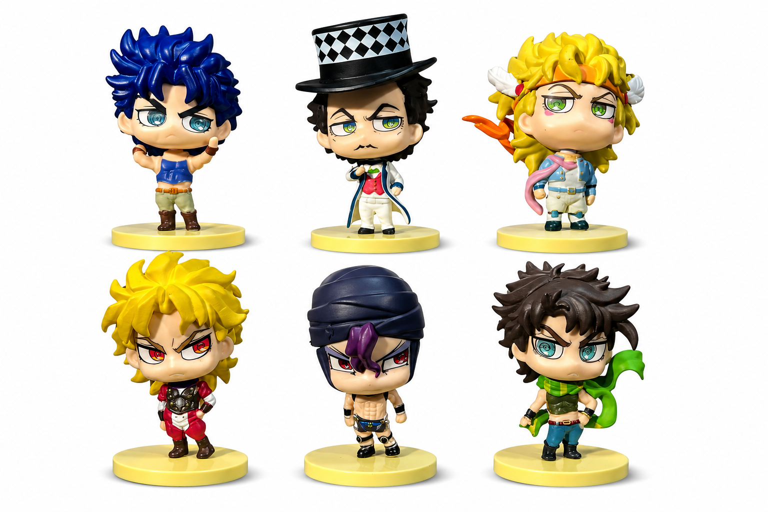 Figuras X6 Jojos Bizarre Adventure Tapa Amarilla 6 Cm