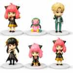 Figuras X6 Personajes Spy Family Tapa Blanca 9cm
