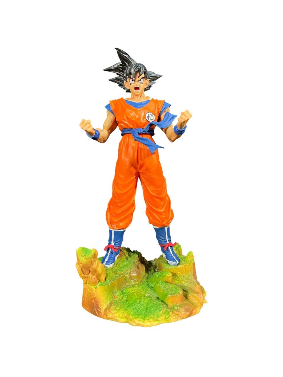Figura Goku Enojado 32cm Base Piedra Dragon Ball - Imagen 3