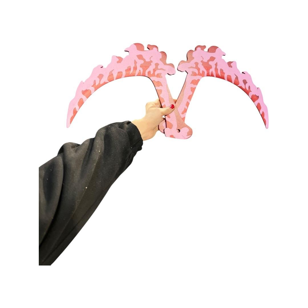 Espadas Gyutaro Cosplay Demon Slayer 25cm Rosa Chicle - Imagen 3