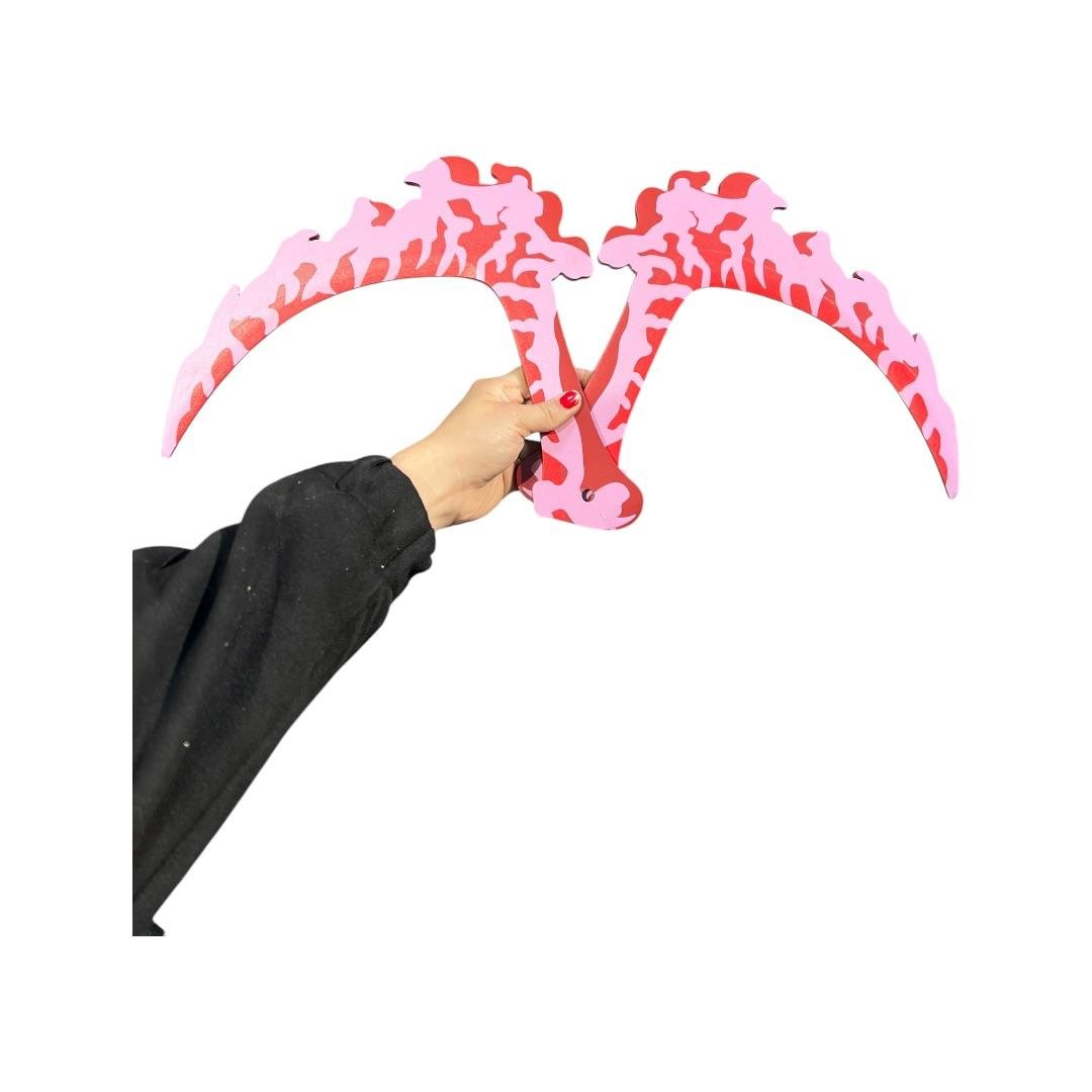 Espadas Gyutaro Cosplay Demon Slayer 25cm Rosa Chicle - Imagen 2